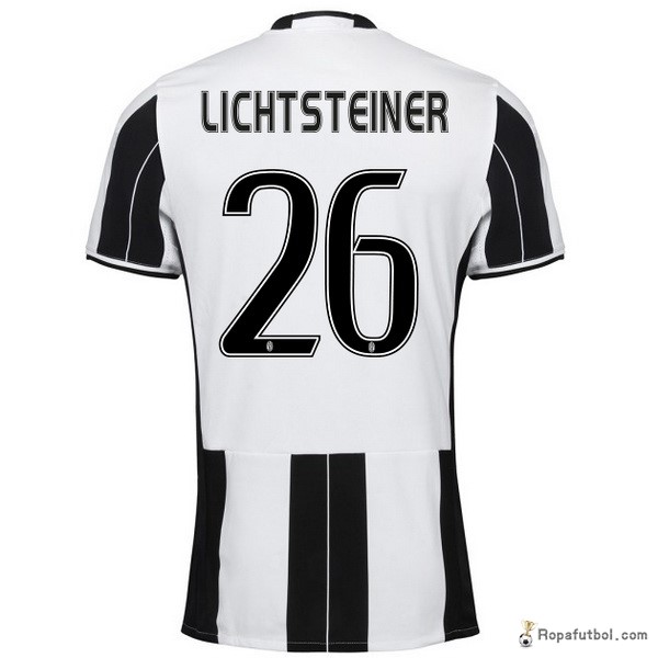 Camiseta Juventus Replica Primera Ropa Lichtsteiner 2016/17 Negro Blanco